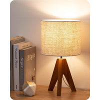 EDISHINE 14.2″ Light Brown Wooden Tripod Table Lamp, 1 Pack-Hltl05Q