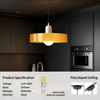 1K+ Creators Approved Vintage Glass Pendant Restaurant-Grade Hanging Light Modern Mood Lighting Adjustable Ambient Night Lamp with Orange-Green Ombre Texture