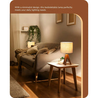 EDISHINE 14.2″ Light Brown Wooden Tripod Table Lamp, 1 Pack-Hltl05Q