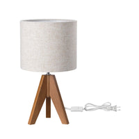 EDISHINE 14.2″ Light Brown Wooden Tripod Table Lamp, 1 Pack-Hltl05Q