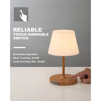 Outdoor Operated Table Lamp , 4000Mah Cordless Rechargeable, Touch Dimmable Desk Lamp, LED Night Light for Patio Camping Restaurant Home, H9.6In, Grain