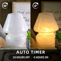 MJ PREMIER Mushroom Lamp, Battery Operated Lamps Timer, Cordless Table Lamp with LED Bulb for Power Light, Decorative Home Decor for Living Room Kitchen Bedroom (Cloud)