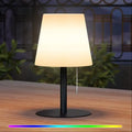 Wireless RGB Outdoor Table Lamp - USB Rechargeable with Weatherproof Metal Base
