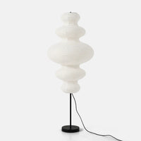 Hüga Collective Zephyr Floor Lamp - Japandi Minimalist Handmade Paper Lamp Floor Lamp | Wavy Elegant Statement Floor Lamp for Living Room Bedroom