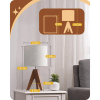 EDISHINE 14.2″ Light Brown Wooden Tripod Table Lamp, 1 Pack-Hltl05Q