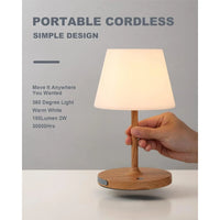 Outdoor Operated Table Lamp , 4000Mah Cordless Rechargeable, Touch Dimmable Desk Lamp, LED Night Light for Patio Camping Restaurant Home, H9.6In, Grain