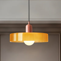 1K+ Creators Approved Vintage Glass Pendant Restaurant-Grade Hanging Light Modern Mood Lighting Adjustable Ambient Night Lamp with Orange-Green Ombre Texture