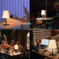 Wireless RGB Table Lamp with USB Rechargeable Feature, Waterproof Metal Base for Outdoor Use, Perfect for Courtyard and Farmhouse Décor, Ambient Night Light