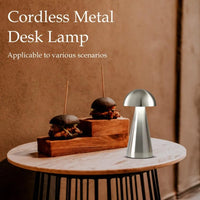 Cordless Metal Desk Lamp, Touch Sensor Control LED Table Lamp,3 Color Stepless Dimmable Battery Powered Lamp