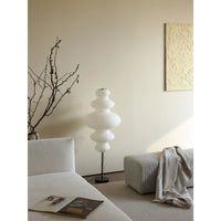 Hüga Collective Zephyr Floor Lamp - Japandi Minimalist Handmade Paper Lamp Floor Lamp | Wavy Elegant Statement Floor Lamp for Living Room Bedroom