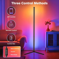 LED Gaming Corner Lamp - RGB Floor Ambience Light with App/Remote Control | 16M Colors, Music Sync & 68+ Dynamic Modes for Gaming Rooms