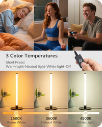 LED Table Lamp Modern Slim Bedside Lamp Stepless Dimming Modern Nightstand Lamp, Desk Lamps for Bedroom, Living Room Atmosphere Lighting