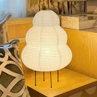 Paper Lamp for Bedroom - Dimmable Japanese Rice Paper Floor Lamp, Noguchi Style Table and Desk Lamp with Washi Shade, Ideal for Living Room and Bedside