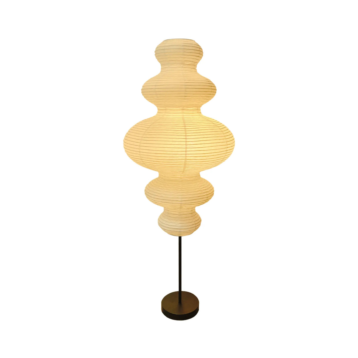 Hüga Collective Zephyr Floor Lamp - Japandi Minimalist Handmade Paper Lamp Floor Lamp | Wavy Elegant Statement Floor Lamp for Living Room Bedroom