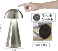 Cordless Metal Desk Lamp, Touch Sensor Control LED Table Lamp,3 Color Stepless Dimmable Battery Powered Lamp