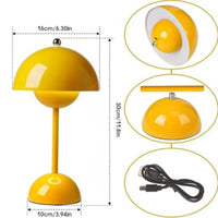 Modern Bud Lamp Wireless Touch Dimmable Rechargeable Table Light Led Table Lamp Nordic Minimalist Mushroom Bedside Lamp Bedroom Living Room Cream Style Aesthetic Table Lamp