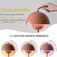 Modern Bud Lamp Wireless Touch Dimmable Rechargeable Table Light Led Table Lamp Nordic Minimalist Mushroom Bedside Lamp Bedroom Living Room Cream Style Aesthetic Table Lamp