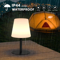 Wireless RGB Table Lamp with USB Rechargeable Feature, Waterproof Metal Base for Outdoor Use, Perfect for Courtyard and Farmhouse Décor, Ambient Night Light