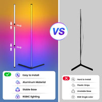 LED Gaming Corner Lamp - RGB Floor Ambience Light with App/Remote Control | 16M Colors, Music Sync & 68+ Dynamic Modes for Gaming Rooms