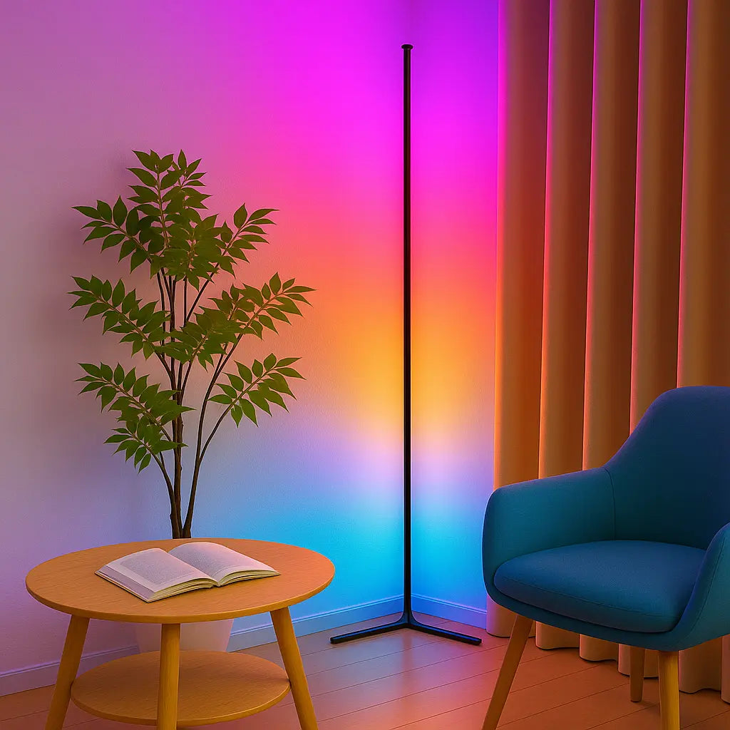 LED Gaming Corner Lamp - RGB Floor Ambience Light with App/Remote Control | 16M Colors, Music Sync & 68+ Dynamic Modes for Gaming Rooms