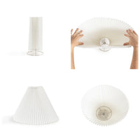 JONATHAN Y Freida Modern Glam Metal Column LED Table Lamp with USB Charging Port and Pleated Shade , for Bedroom, Living Room, Foyer, Hallways, Dining Room, Dorms