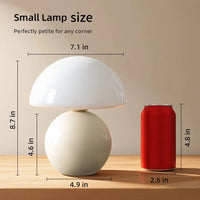 Dawnwake Ceramic Base Mushroom Table Lamp Small,Unique Aesthetic Cute Small Night Light , Dimmable Mushroom Table Lamp for Living Room