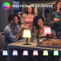 Wireless RGB Table Lamp with USB Rechargeable Feature, Waterproof Metal Base for Outdoor Use, Perfect for Courtyard and Farmhouse Décor, Ambient Night Light